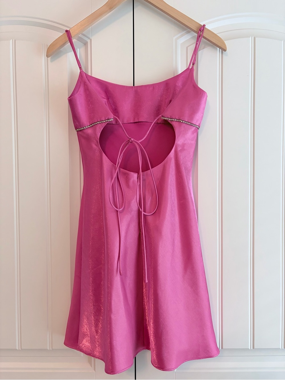 Amanda Uprichard NWT Kiersten Mini Dress Hot Pink Satin Women's Size XS - Picture 7 of 14